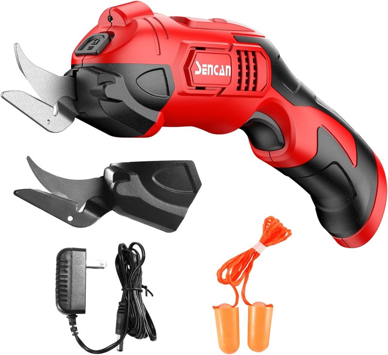 SENCAN Electric Scissors for Cutting Fabric, Cardboard & Plastic, Sewing Crafting Cardboard Heavy Duty Cordless Shears Cutting Tool with 2 Replacement Blades - Image 1